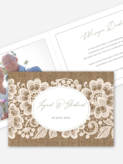 Danksagung zur Goldenen Hochzeit Vintage Dreams
