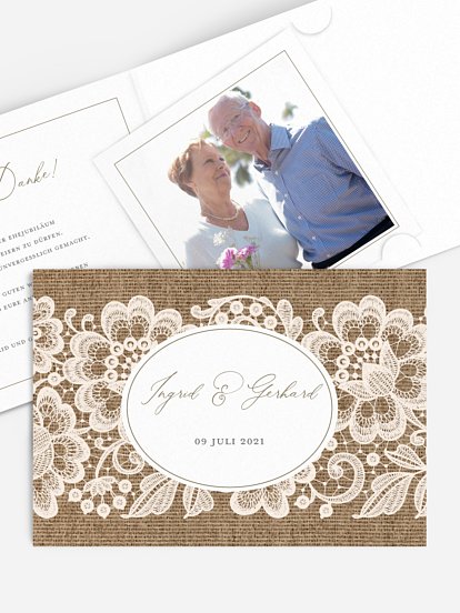 Danksagung zur Goldenen Hochzeit Vintage Dreams