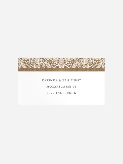 Empfängeraufkleber Silberhochzeit Vintage Dreams