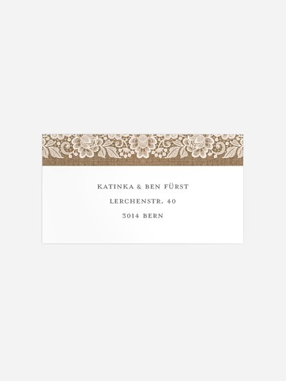 Empfängeraufkleber Silberhochzeit Vintage Dreams