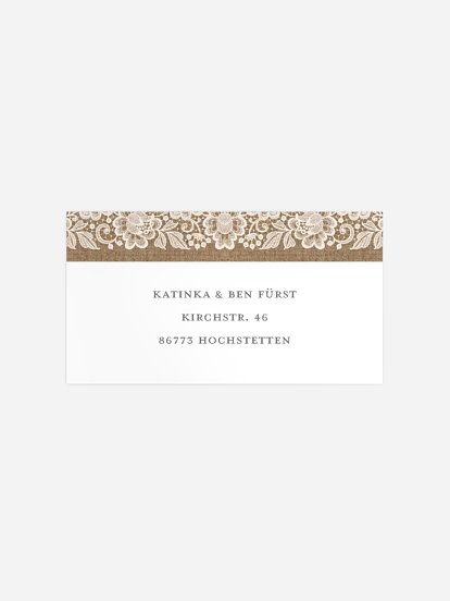 Empfängeraufkleber Silberhochzeit Vintage Dreams