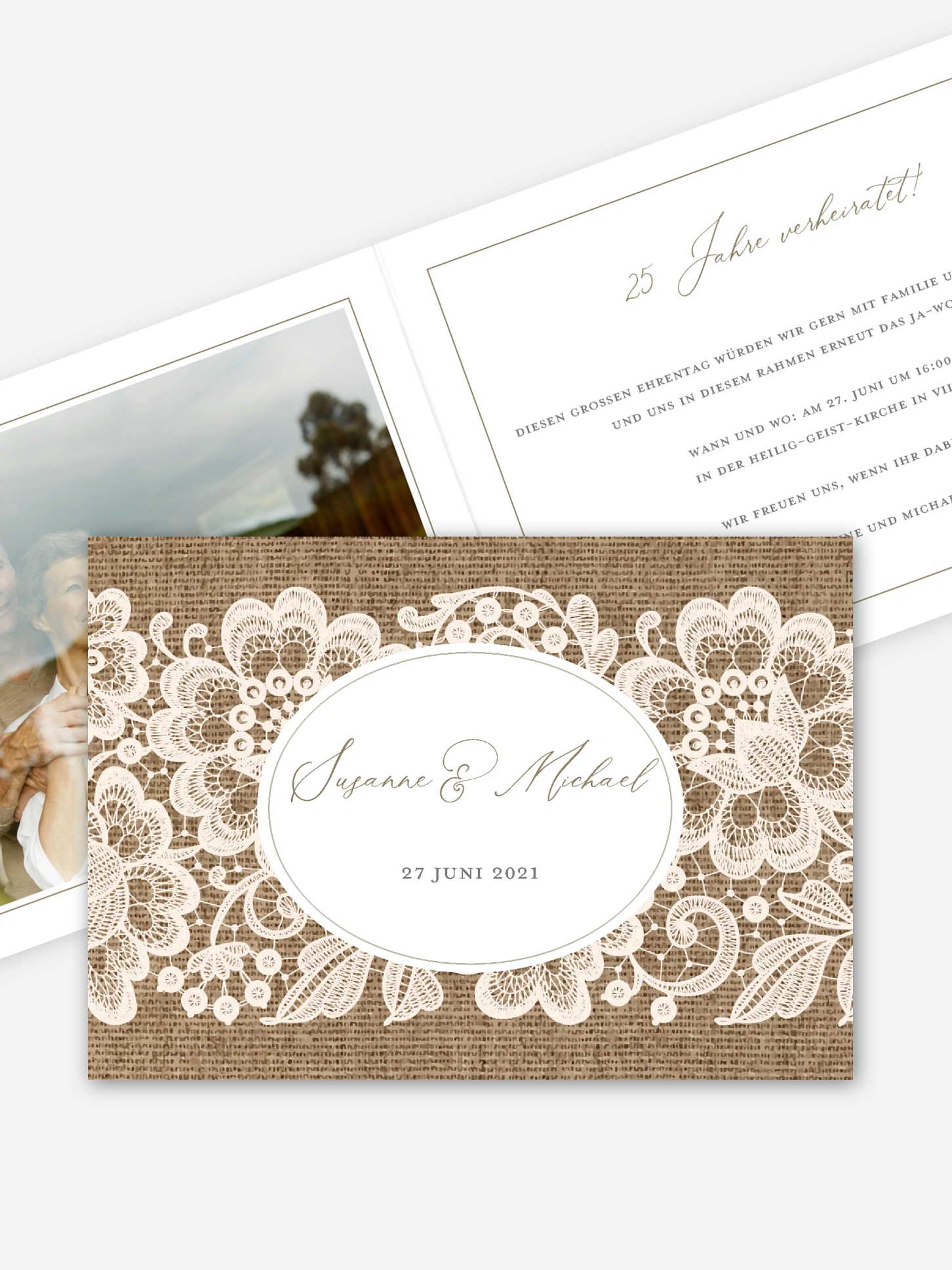 Einladung zur Silberhochzeit Vintage Dreams