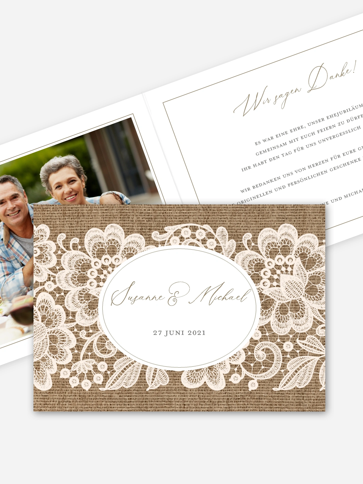 Danksagung zur Silberhochzeit Vintage Dreams