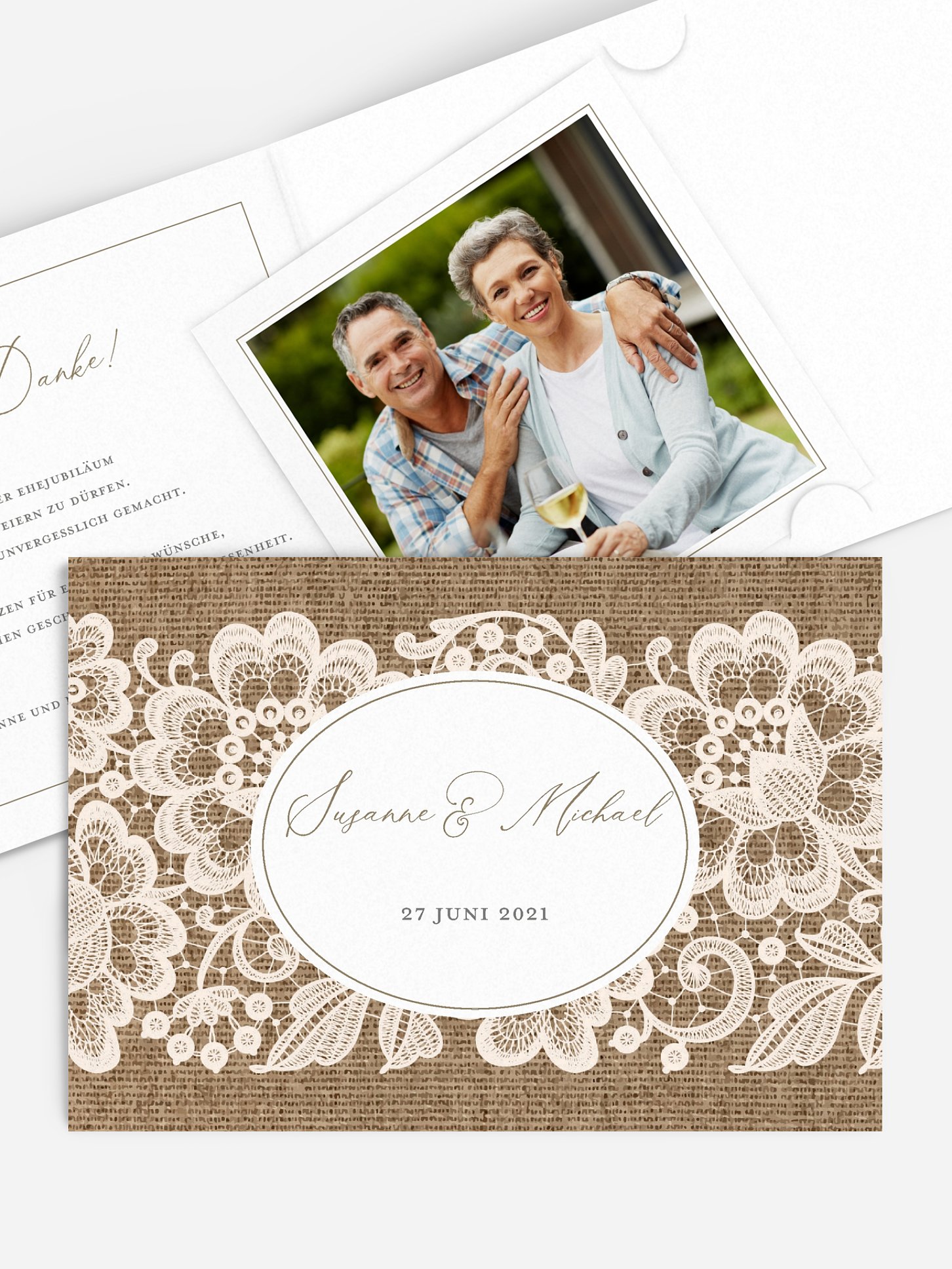 Danksagung zur Silberhochzeit Vintage Dreams