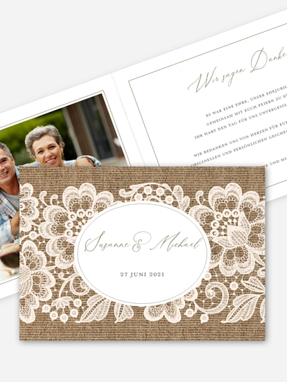 Danksagung zur Silberhochzeit Vintage Dreams