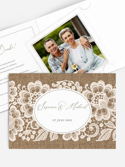 Danksagung zur Silberhochzeit Vintage Dreams