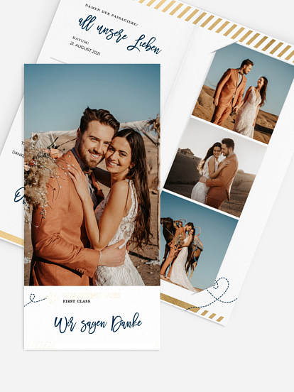 Dankeskarte Hochzeit Boarding Pass