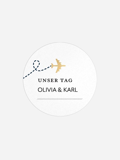 Geschenkaufkleber Hochzeit Boarding Pass