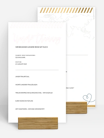 Kirchenheft Hochzeit Boarding Pass