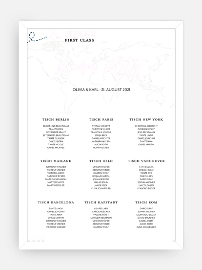 Sitzplan Plakat Boarding Pass