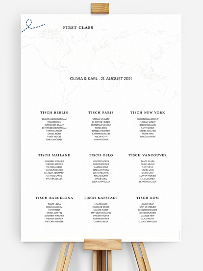 Sitzplan Plakat Boarding Pass