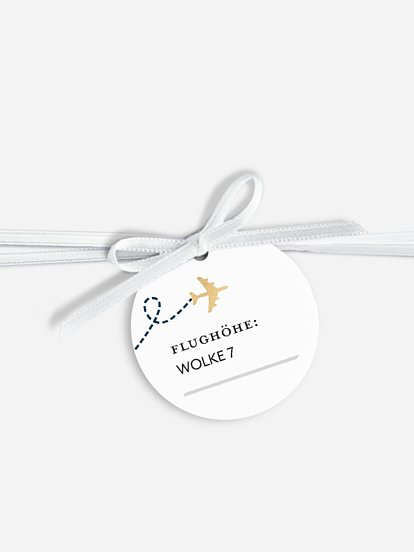 Anhänger mit Band zur Hochzeit Boarding Pass