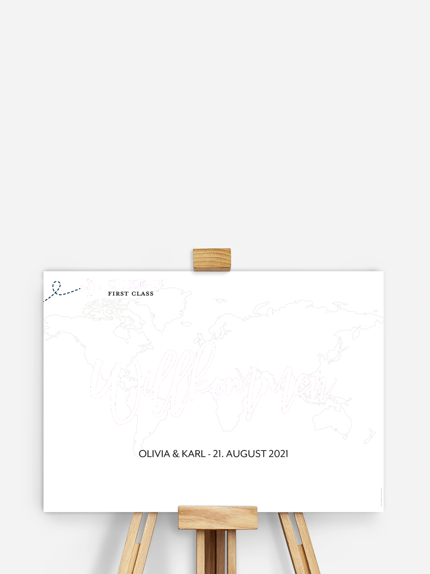 Willkommensschild Boarding Pass