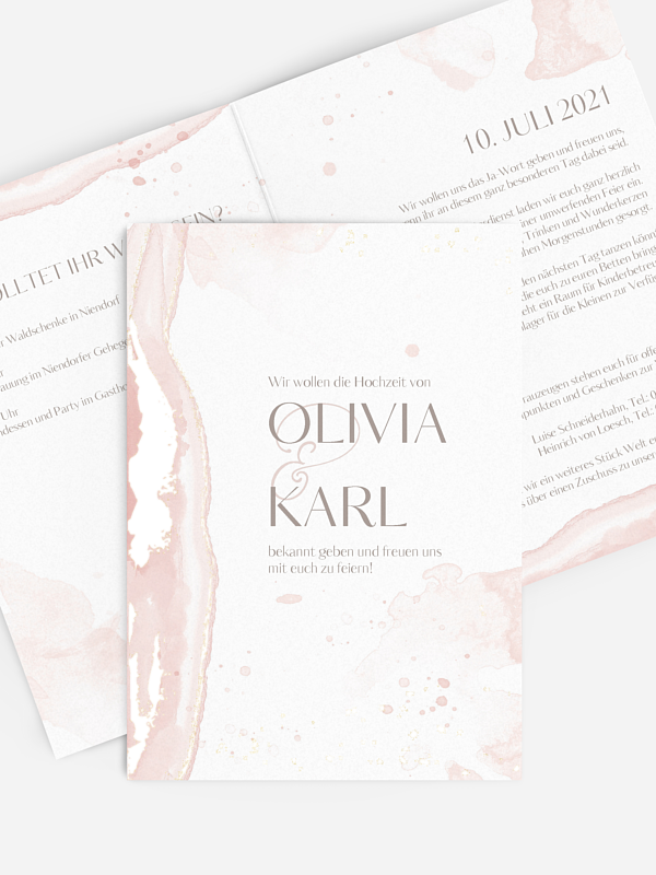 Hochzeitseinladung Watercolor Love