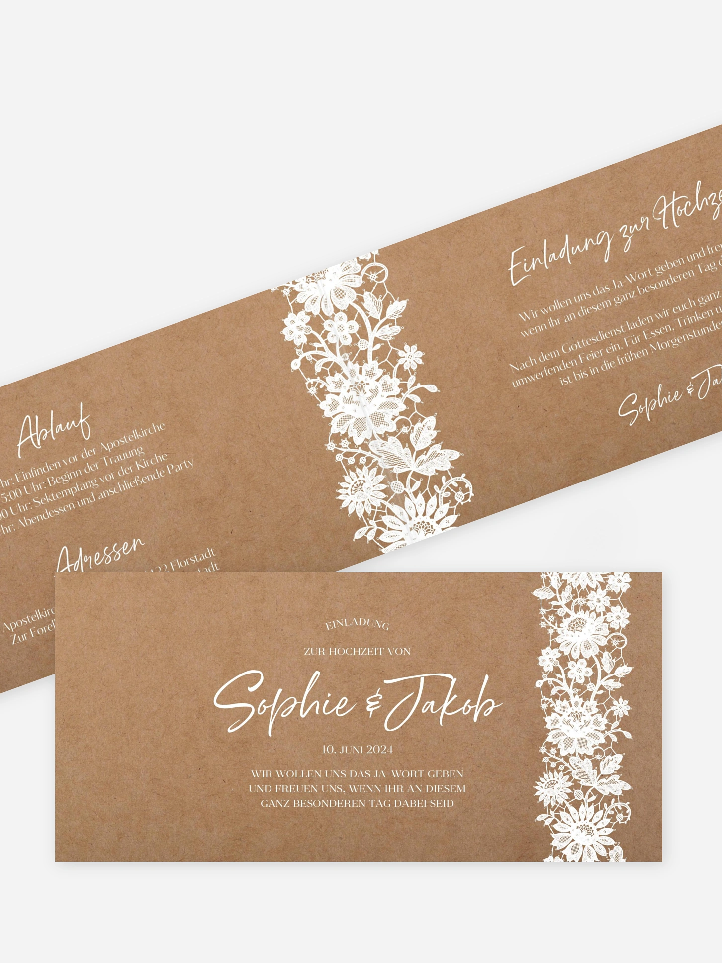 Hochzeitseinladung Floral Lace