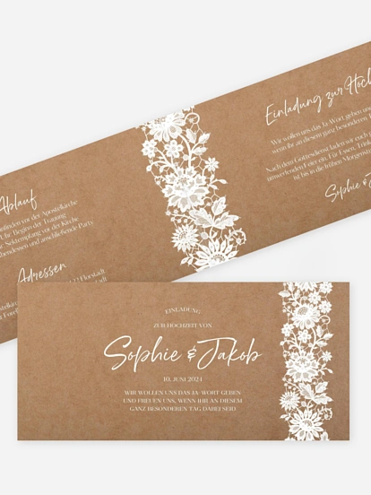 Hochzeitseinladung Floral Lace