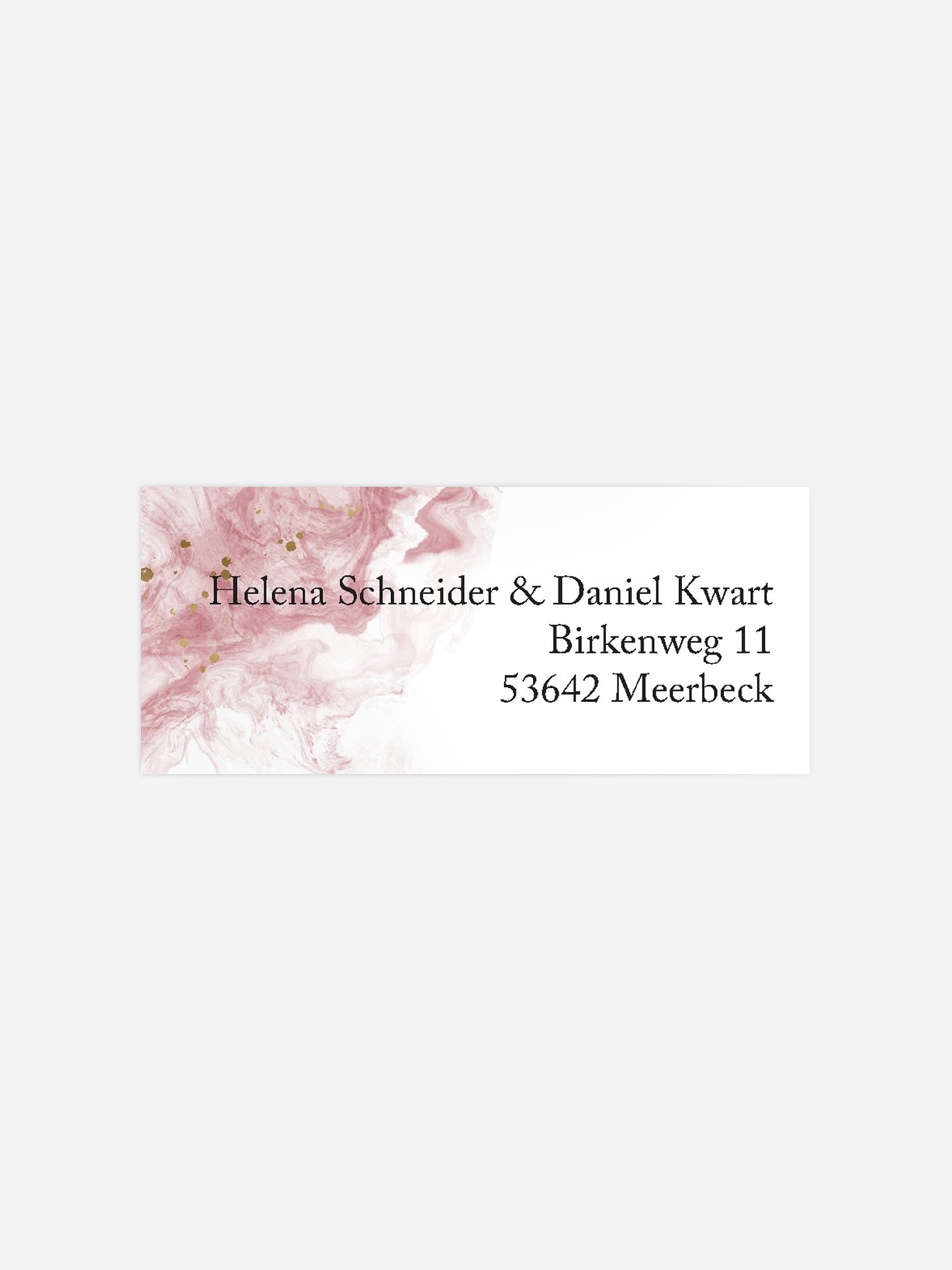 Absenderaufkleber Hochzeit Rose Marble