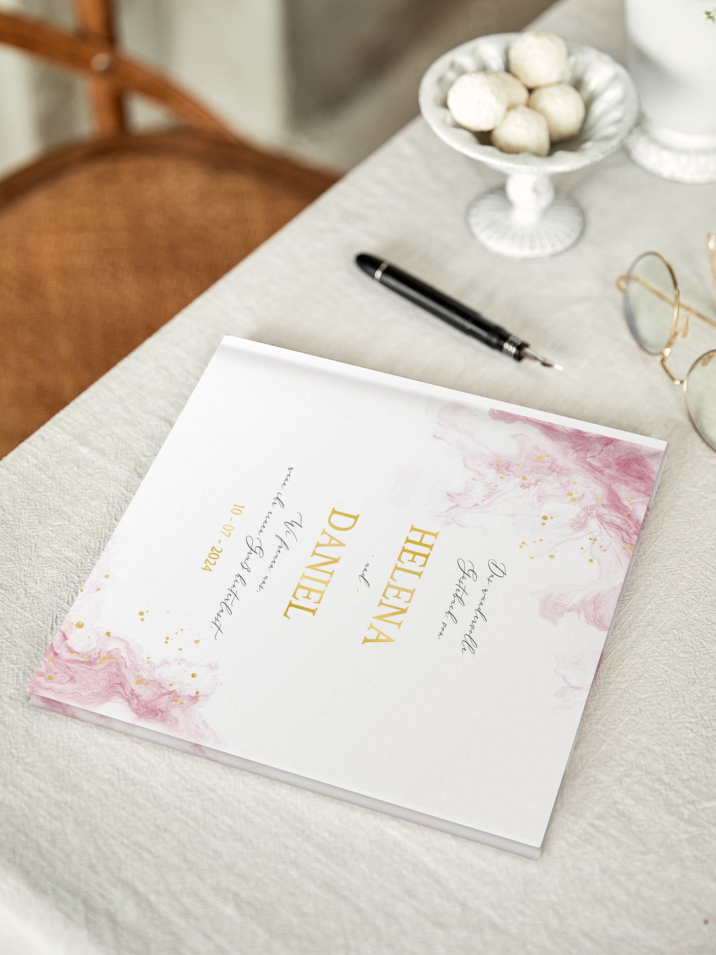 Gästebuch Rose Marble