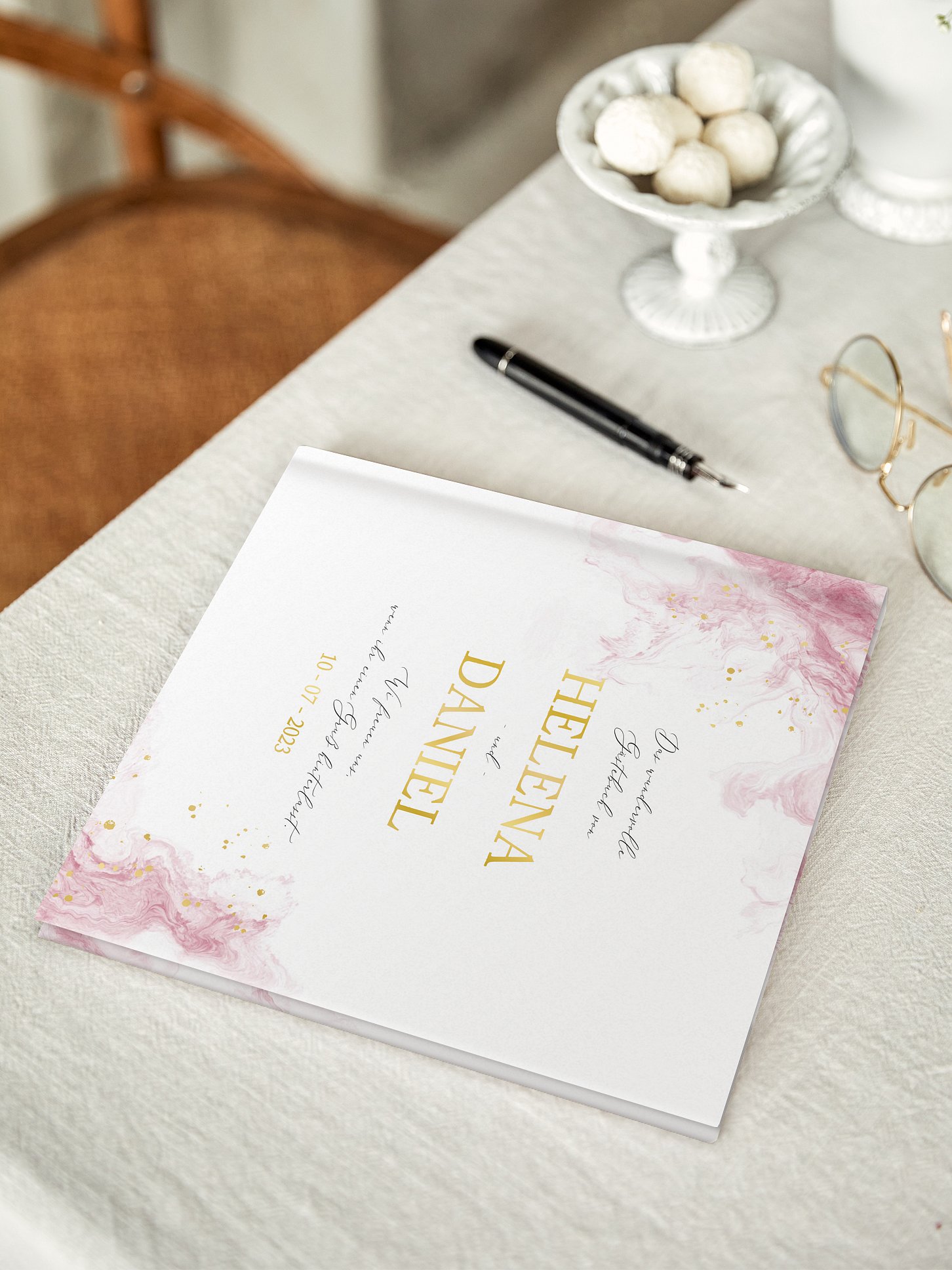 Gästebuch Rose Marble