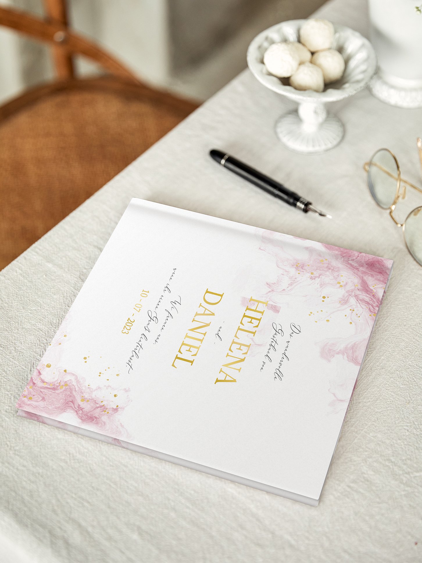 Gästebuch Rose Marble