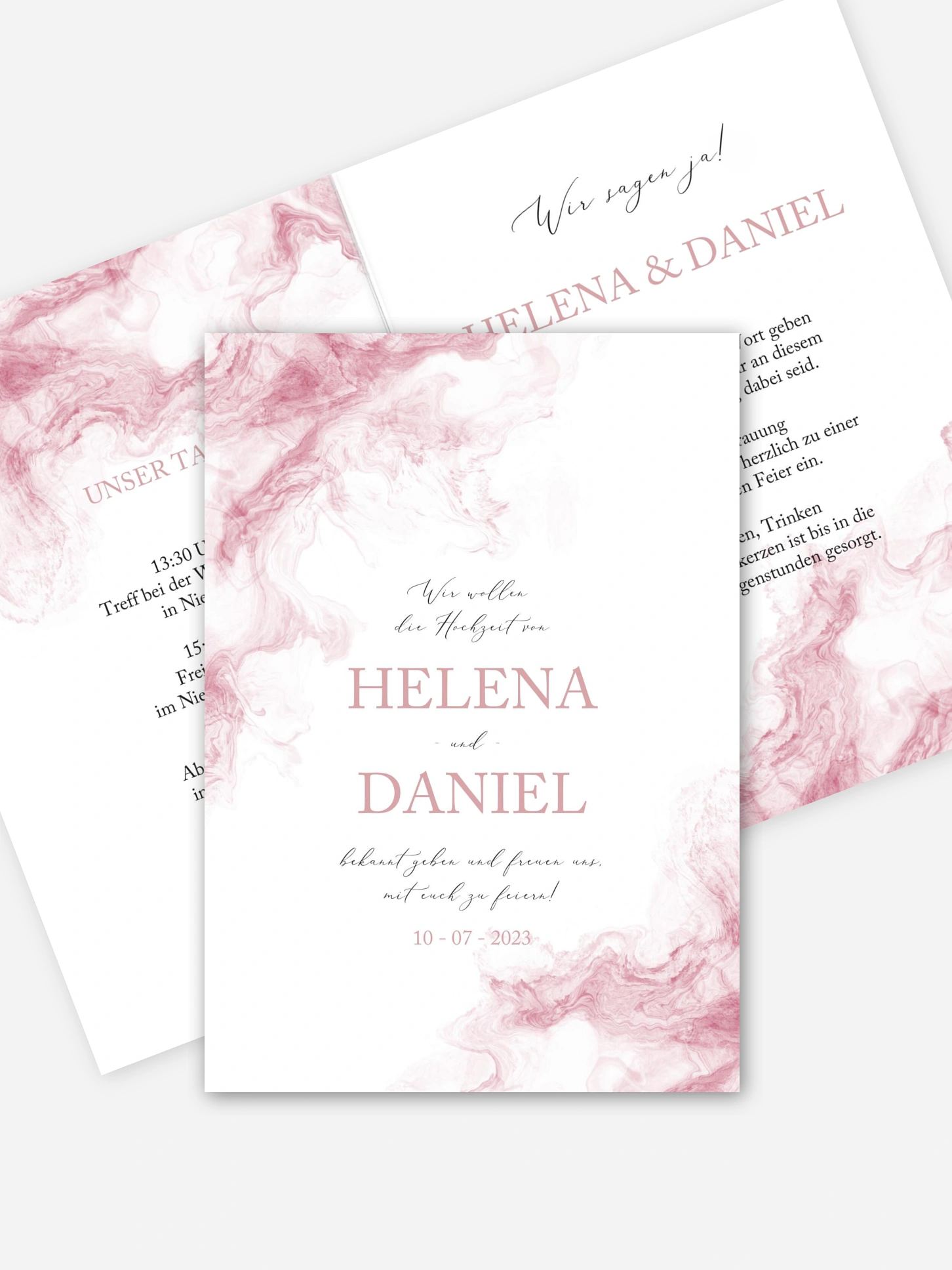 Hochzeitseinladung Rose Marble