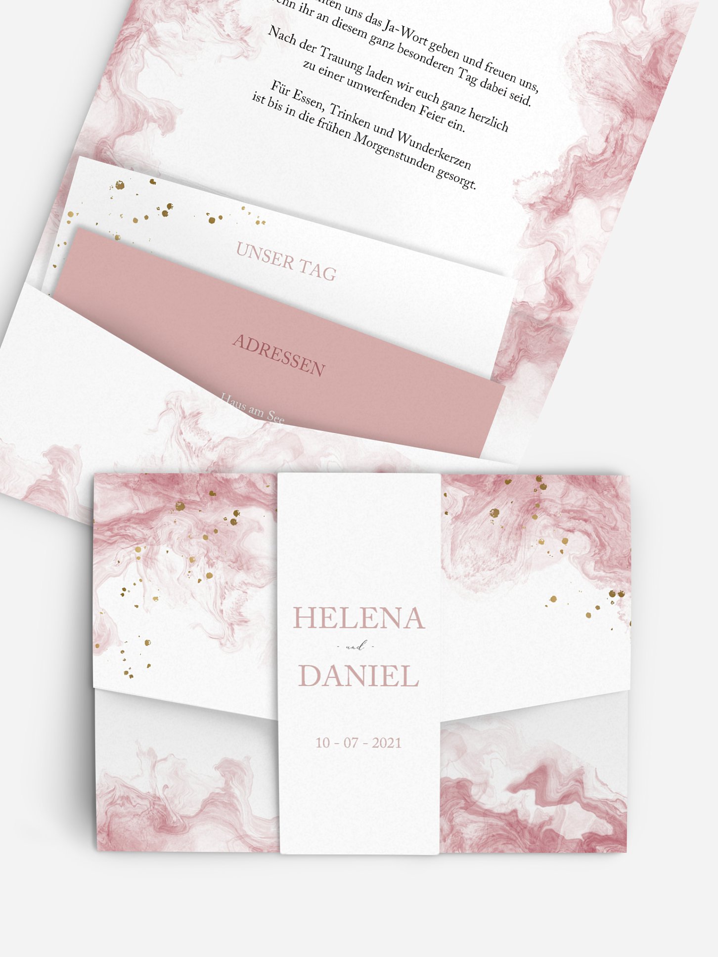 Hochzeitseinladung Rose Marble