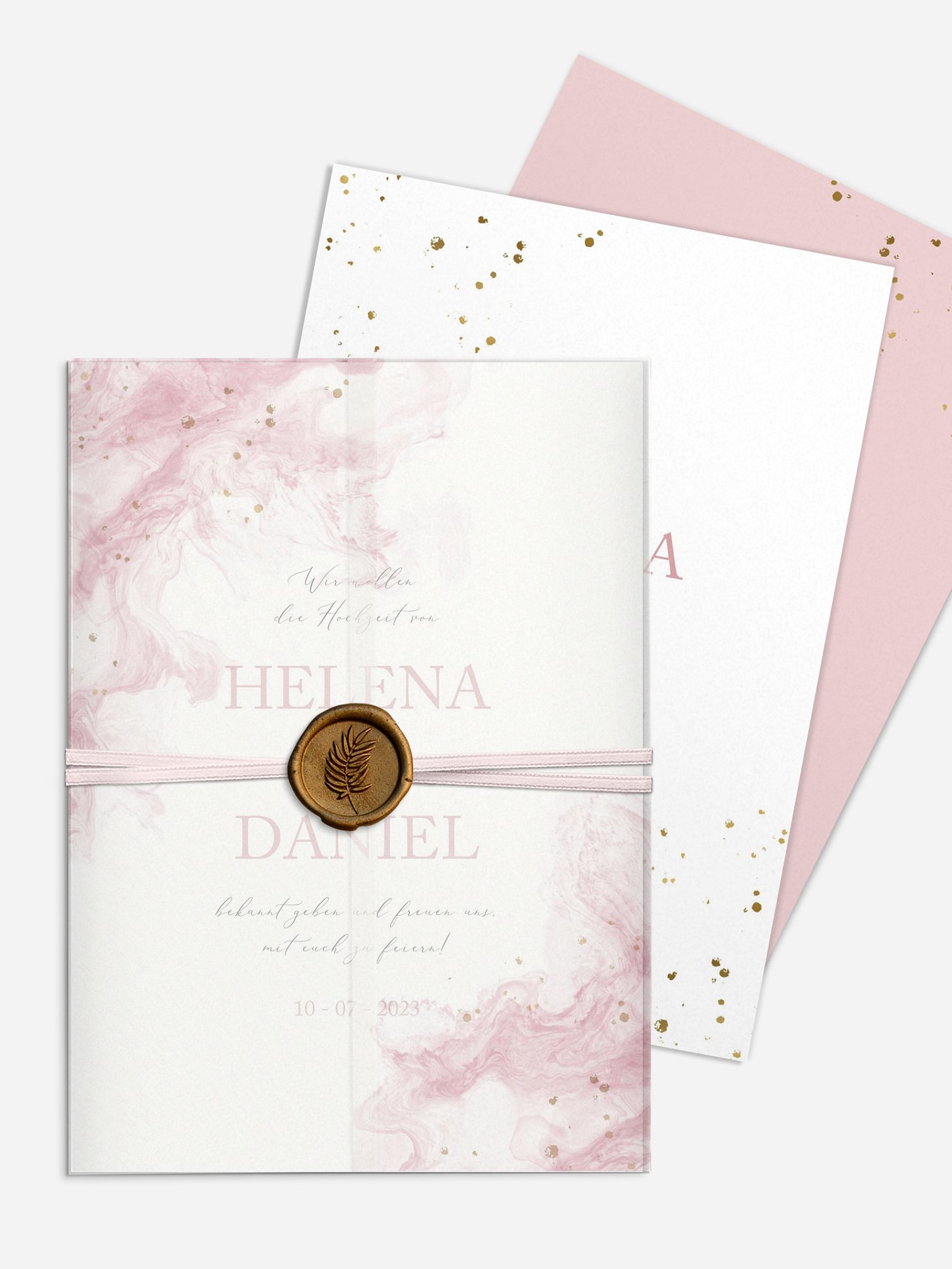 Hochzeitseinladung Rose Marble