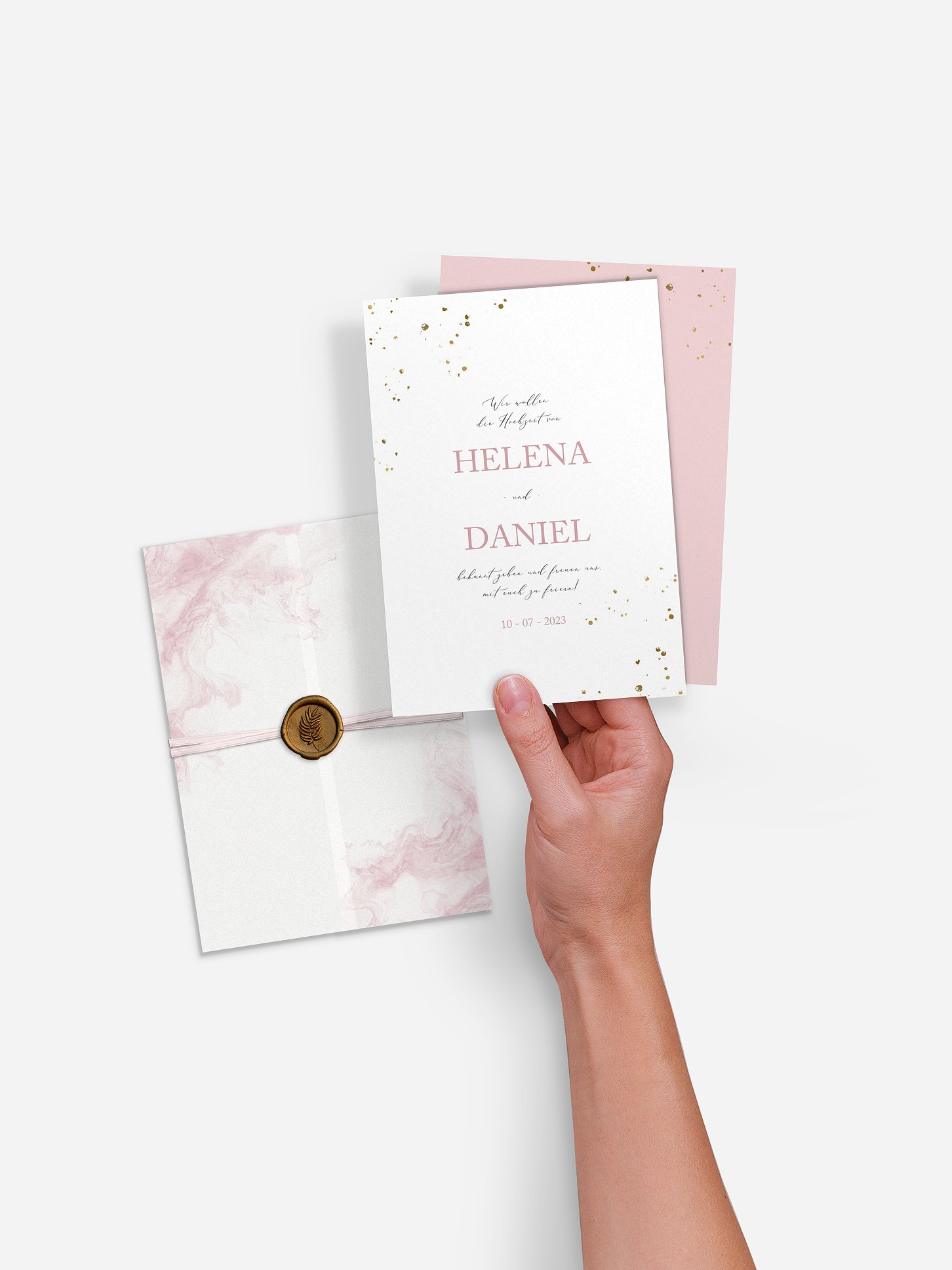 Hochzeitseinladung Rose Marble