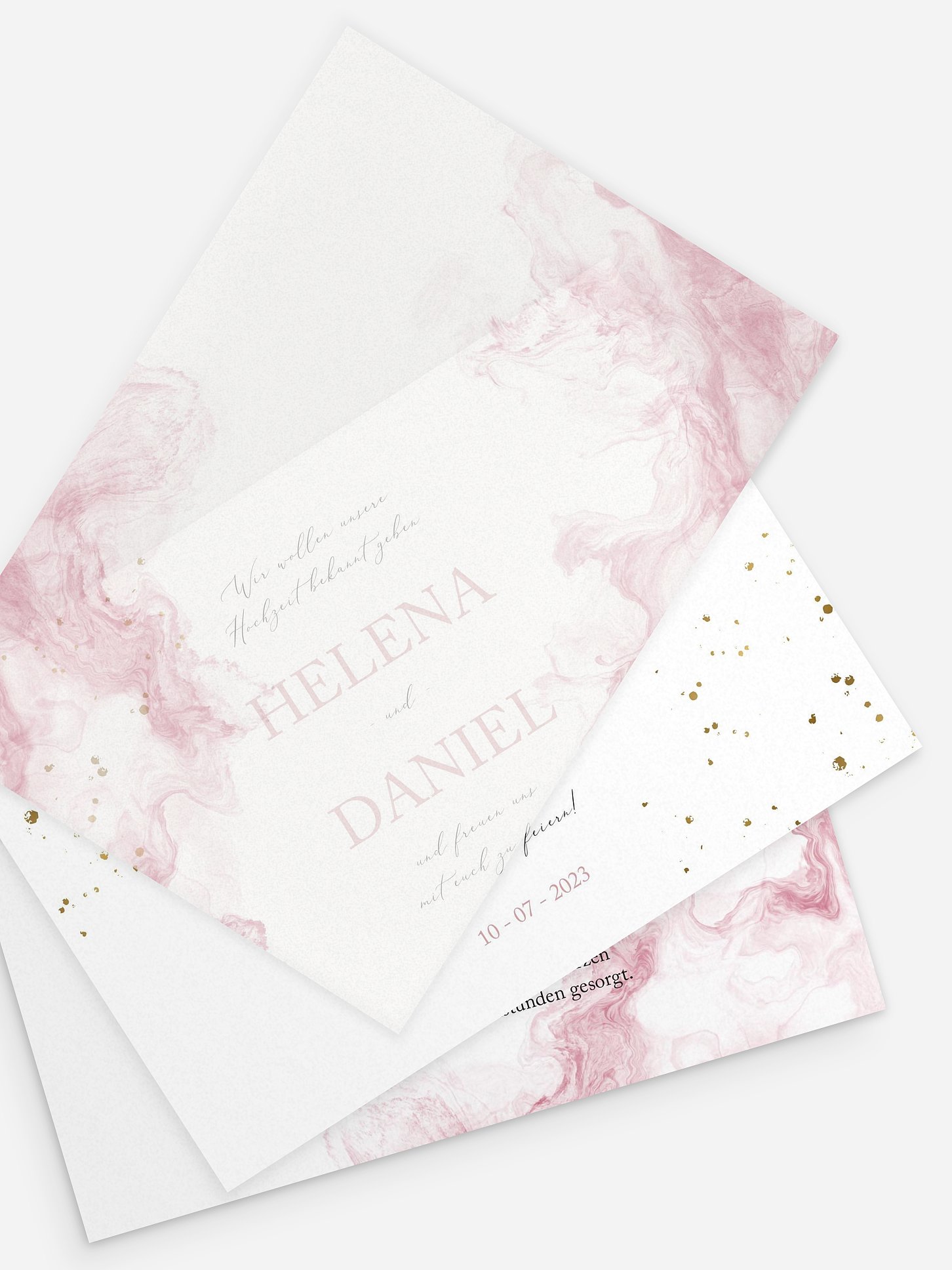 Hochzeitseinladung Rose Marble