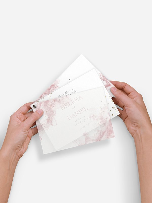 Hochzeitseinladung Rose Marble