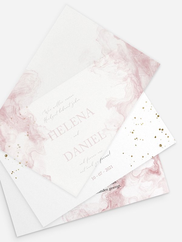 Hochzeitseinladung Rose Marble