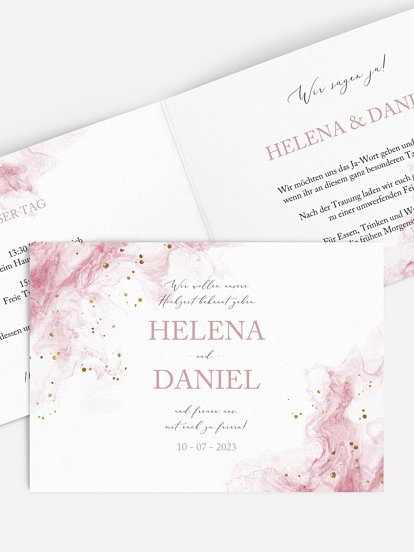 Hochzeitseinladung Rose Marble
