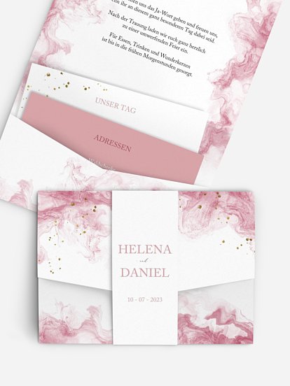 Hochzeitseinladung Rose Marble