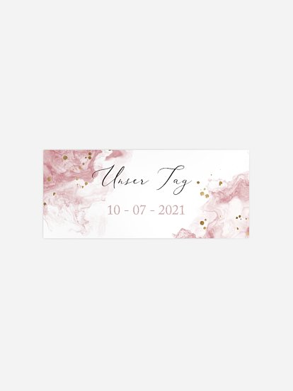 Geschenkaufkleber Hochzeit Rose Marble