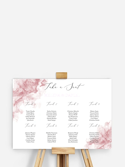 Sitzplan Plakat Rose Marble