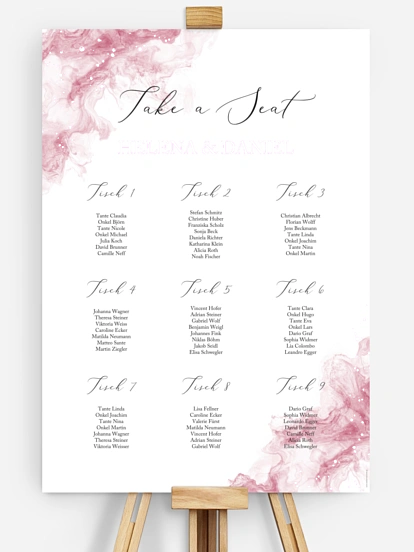 Sitzplan Plakat Rose Marble