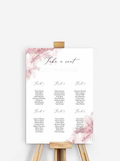 Sitzplan Plakat Rose Marble