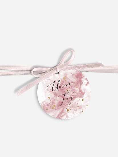 Anhänger mit Band zur Hochzeit Rose Marble