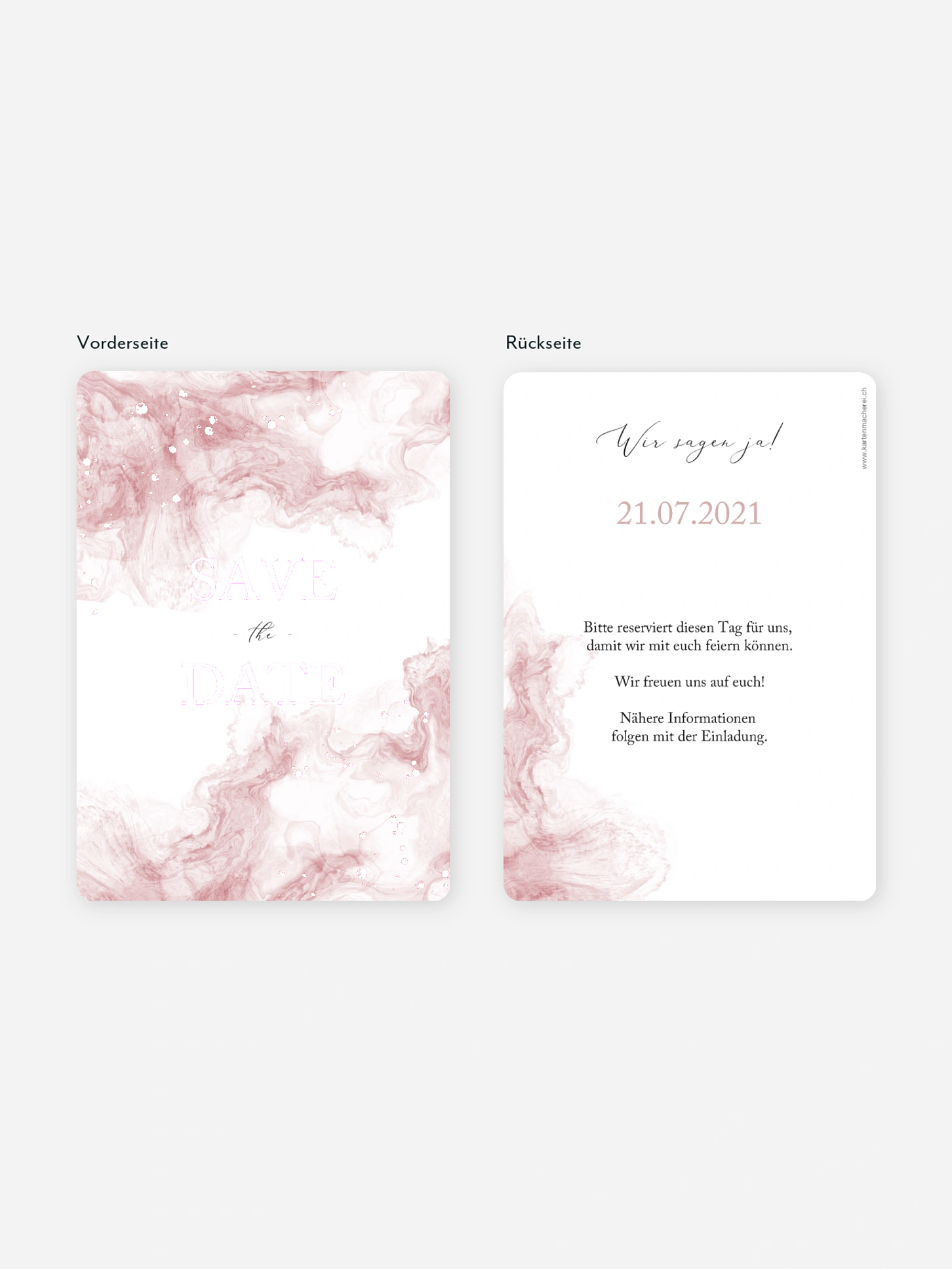Save-the-Date Karte Rose Marble