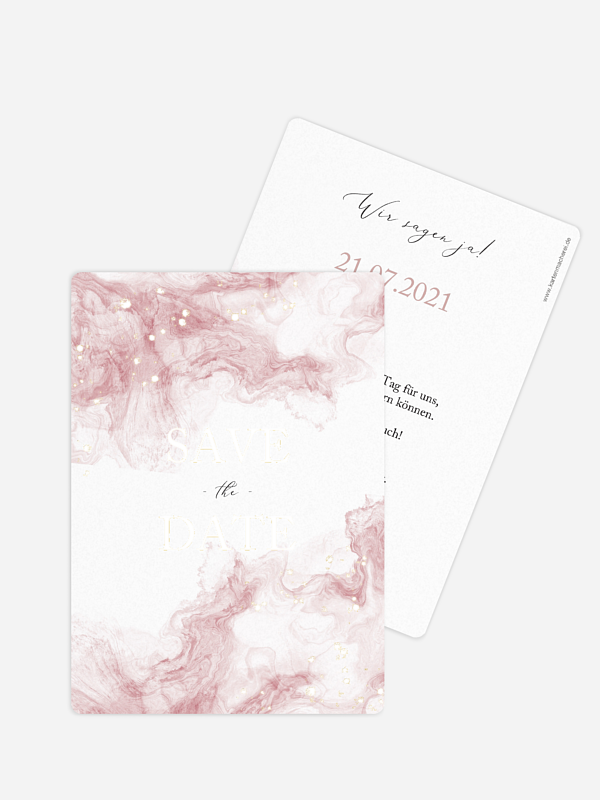 Save-the-Date Karte Rose Marble