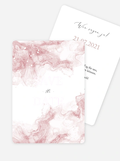 Save-the-Date Karte Rose Marble