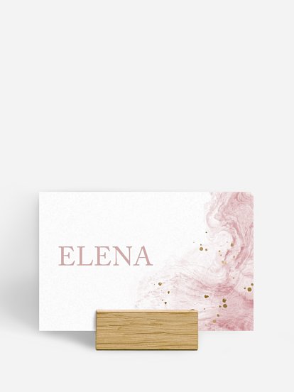 Tischkarte Hochzeit Rose Marble