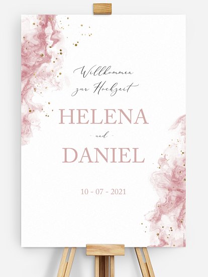 Willkommensschild Rose Marble