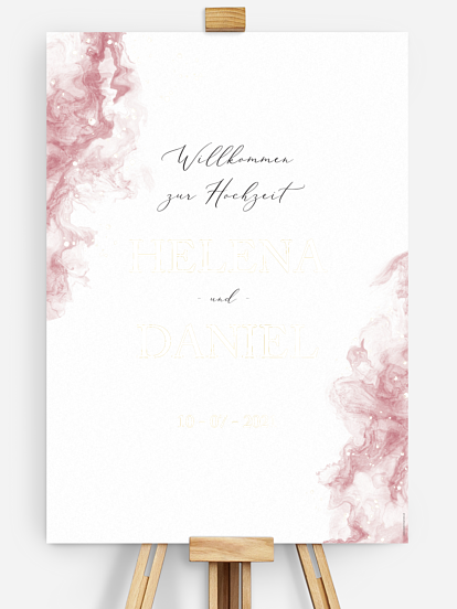 Willkommensschild Rose Marble