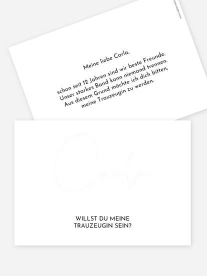 Trauzeugenkarten Golden Name