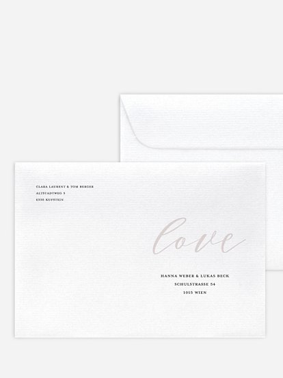 Bedruckter Briefumschlag Hochzeit Lovely Shine