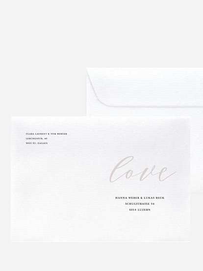 Bedruckter Briefumschlag Hochzeit Lovely Shine