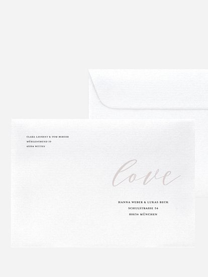 Bedruckter Briefumschlag Hochzeit Lovely Shine
