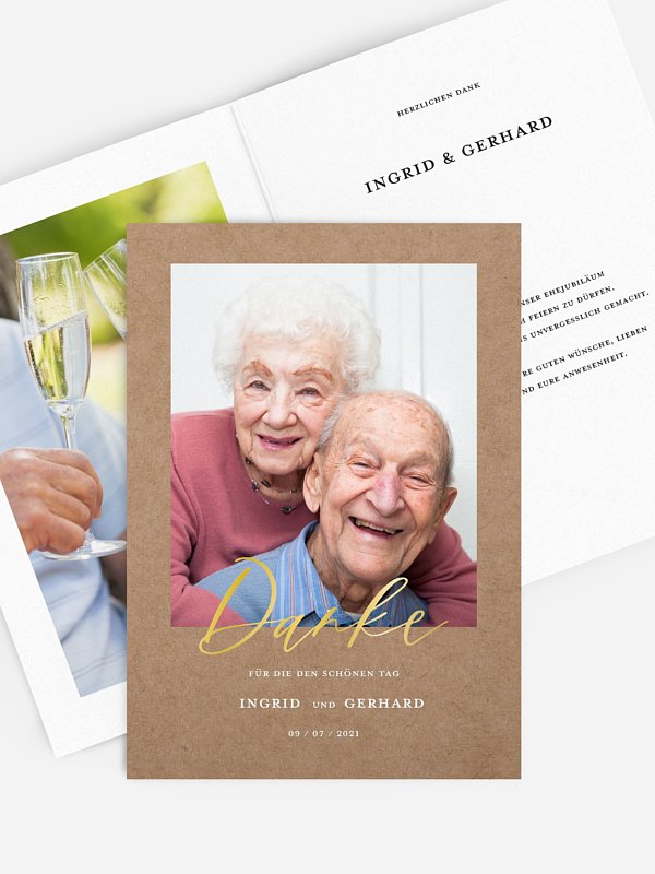 Dankeskarte Goldene Hochzeit &quot;Lovely Shine&quot;