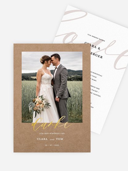 Dankeskarte Hochzeit Lovely Shine